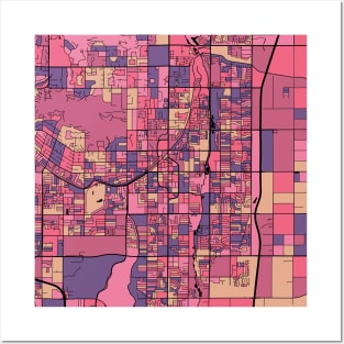 Scottsdale Map Pattern in Purple & Pink Posters and Art